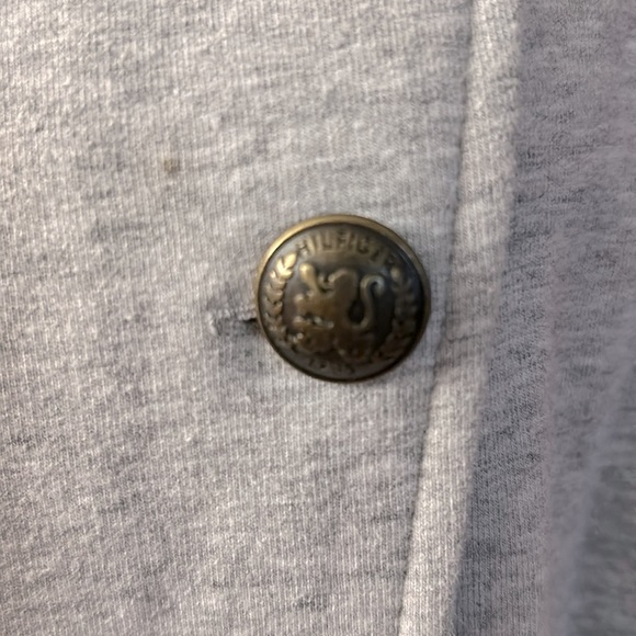Tommy Hilfiger woman’s gray military band cotton jacket brass style buttons szL - Picture 5 of 15